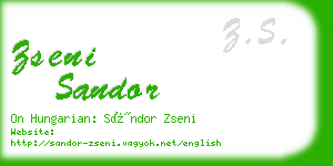 zseni sandor business card